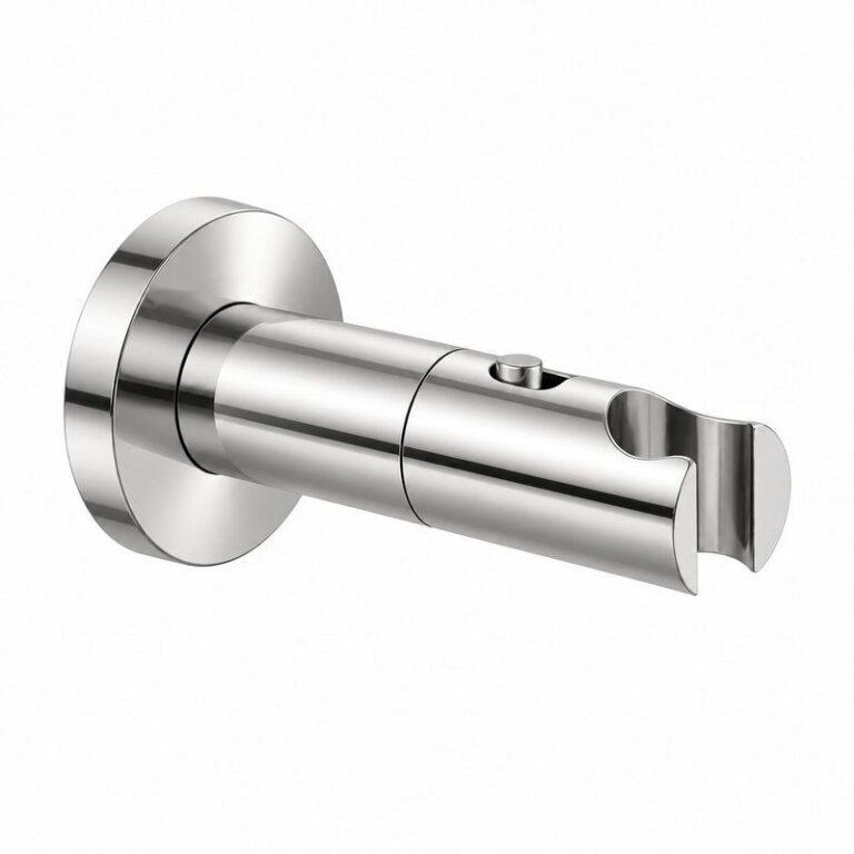 Polished Silver Wall-Mounted Shower Support Bracket — Finish Concept