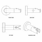 Polished Silver Wall-Mounted Shower Support Bracket — Finish Concept