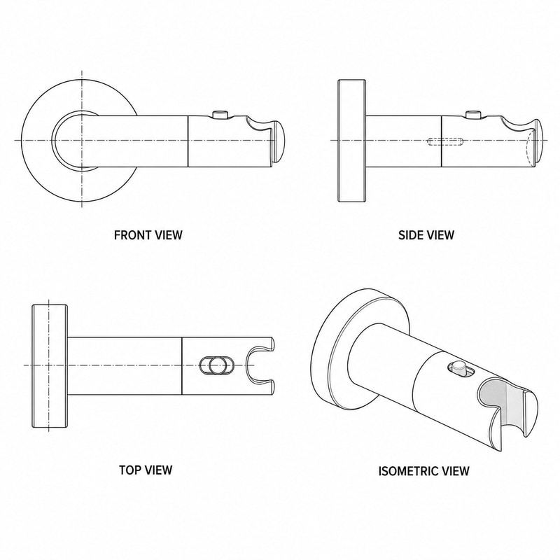 Wall-Mounted Shower Support Bracket