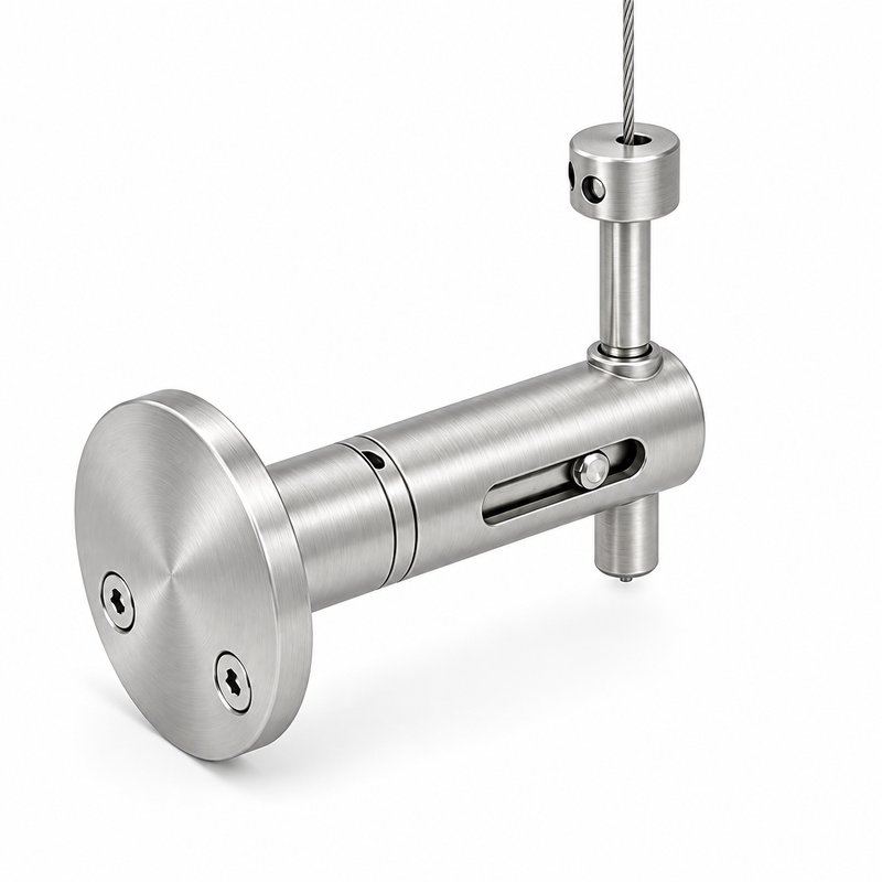 Slotted Adjustable Cable Support — Fine brushed silver appearance