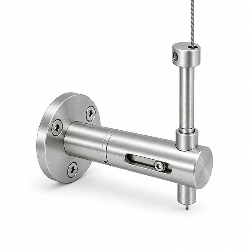 Slotted Adjustable Cable Support — Fine brushed silver appearance
