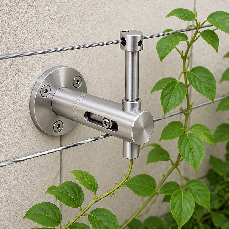 Slotted Adjustable Cable Support — Fine brushed silver appearance