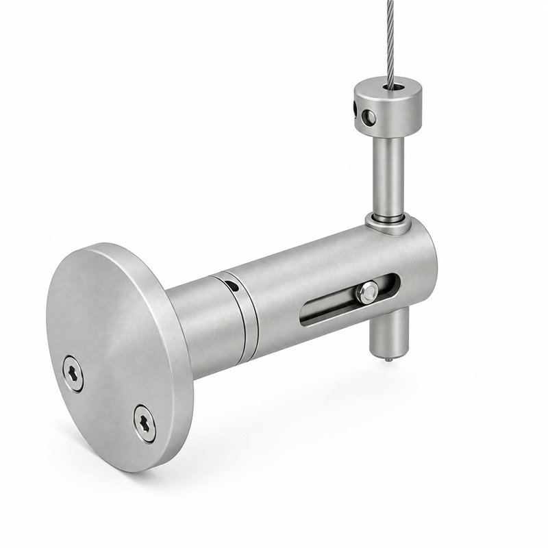 Slotted Adjustable Cable Support — Matte silver appearance