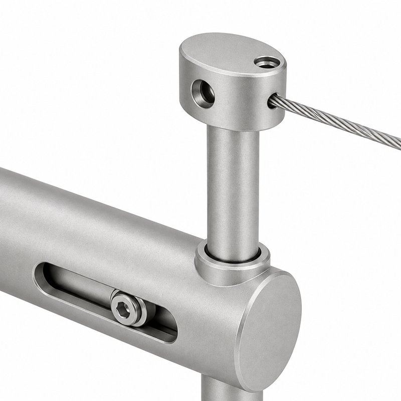 Slotted Adjustable Cable Support — Matte silver appearance