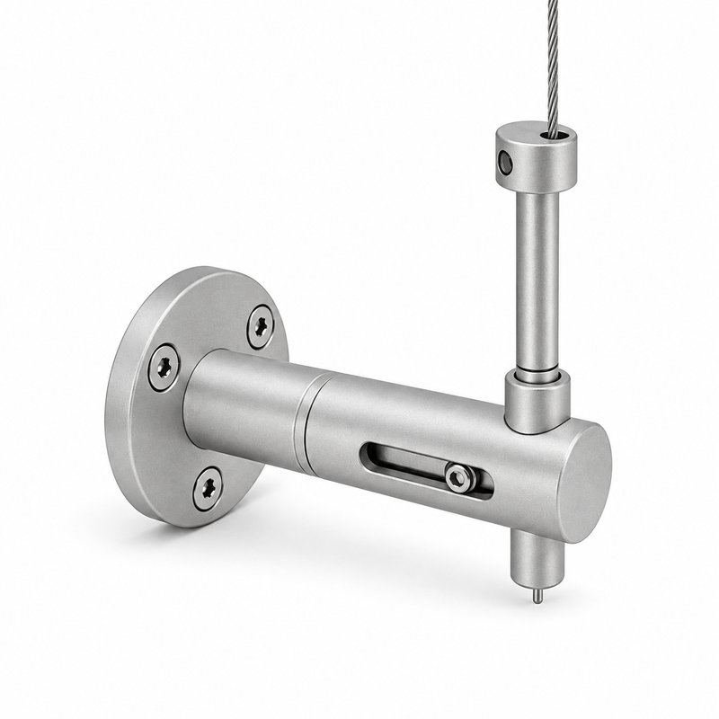 Slotted Adjustable Cable Support — Matte silver appearance