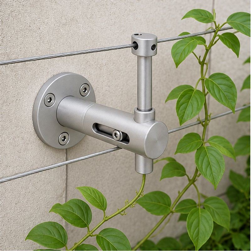 Slotted Adjustable Cable Support — Matte silver appearance