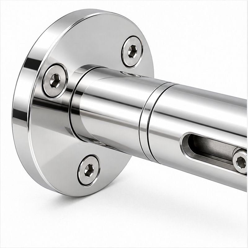 Slotted Adjustable Cable Support — Polished silver appearance