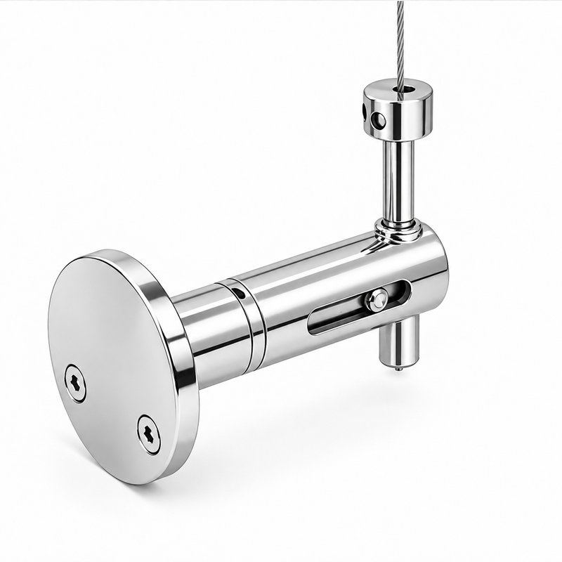 Slotted Adjustable Cable Support — Polished silver appearance