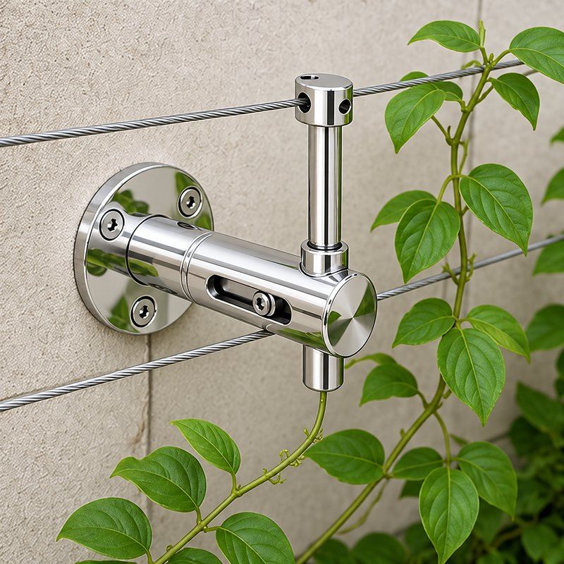 Slotted Adjustable Cable Support — Polished silver appearance