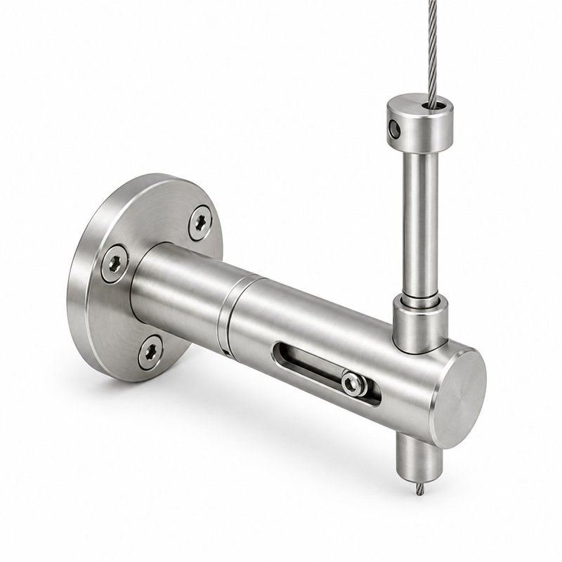 Slotted Adjustable Cable Support — Satin silver appearance