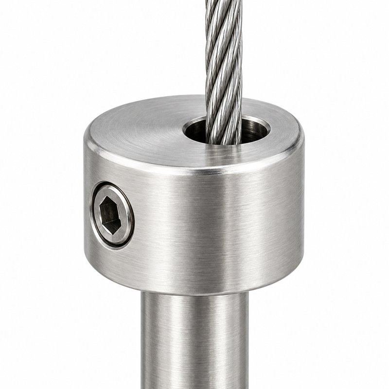 Slotted Adjustable Cable Support — Satin silver appearance