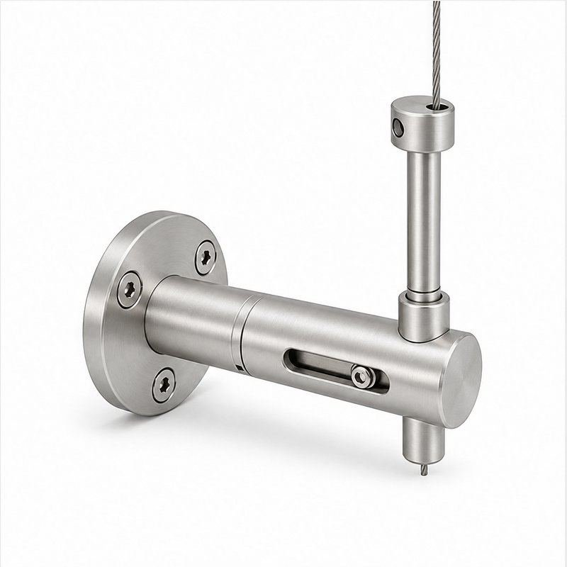 Slotted Adjustable Cable Support — Satin silver appearance