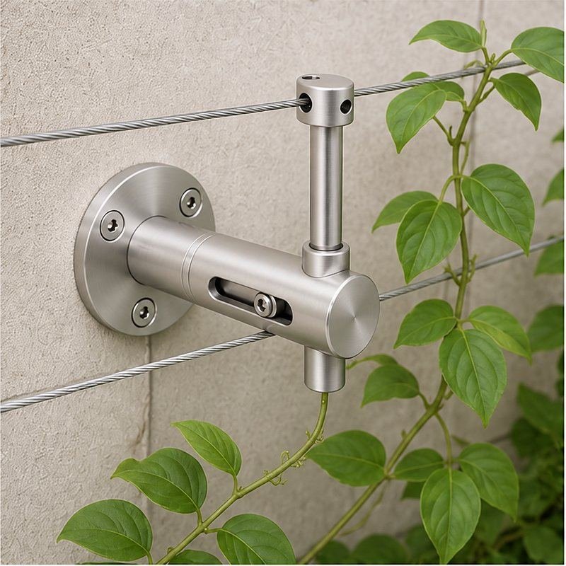 Slotted Adjustable Cable Support — Satin silver appearance