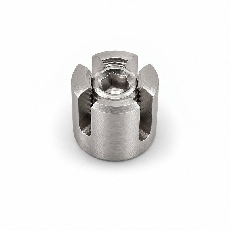 Slotted Cross Wire Rope Clamp — Fine brushed silver appearance