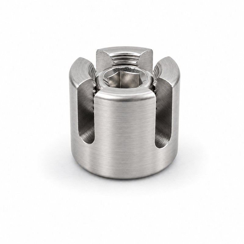 Slotted Cross Wire Rope Clamp — Fine brushed silver appearance