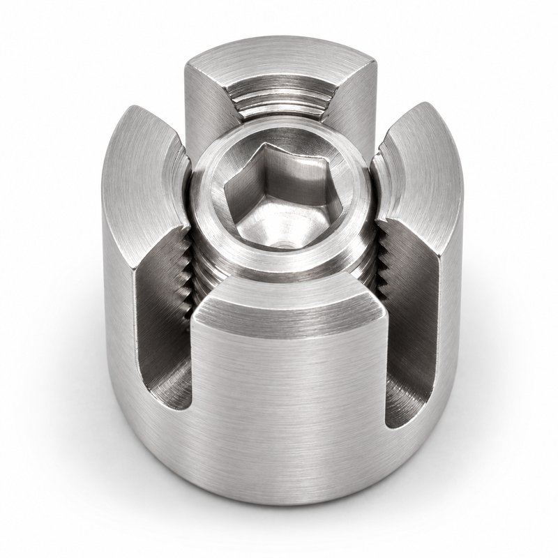 Slotted Cross Wire Rope Clamp — Fine brushed silver appearance
