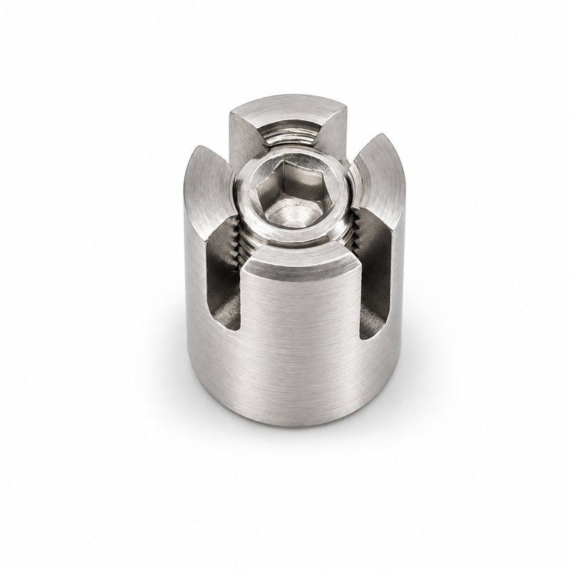 Slotted Cross Wire Rope Clamp — Fine brushed silver appearance