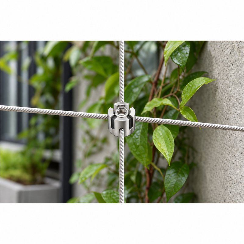 Slotted Cross Wire Rope Clamp — Fine brushed silver appearance