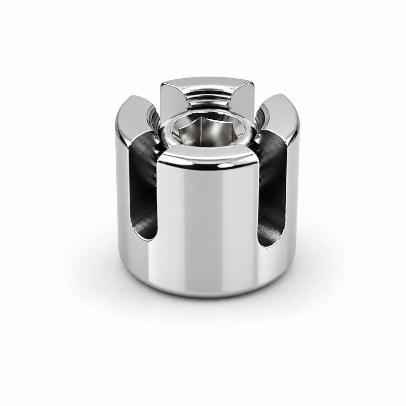 Slotted Cross Wire Rope Clamp — Polished silver appearance