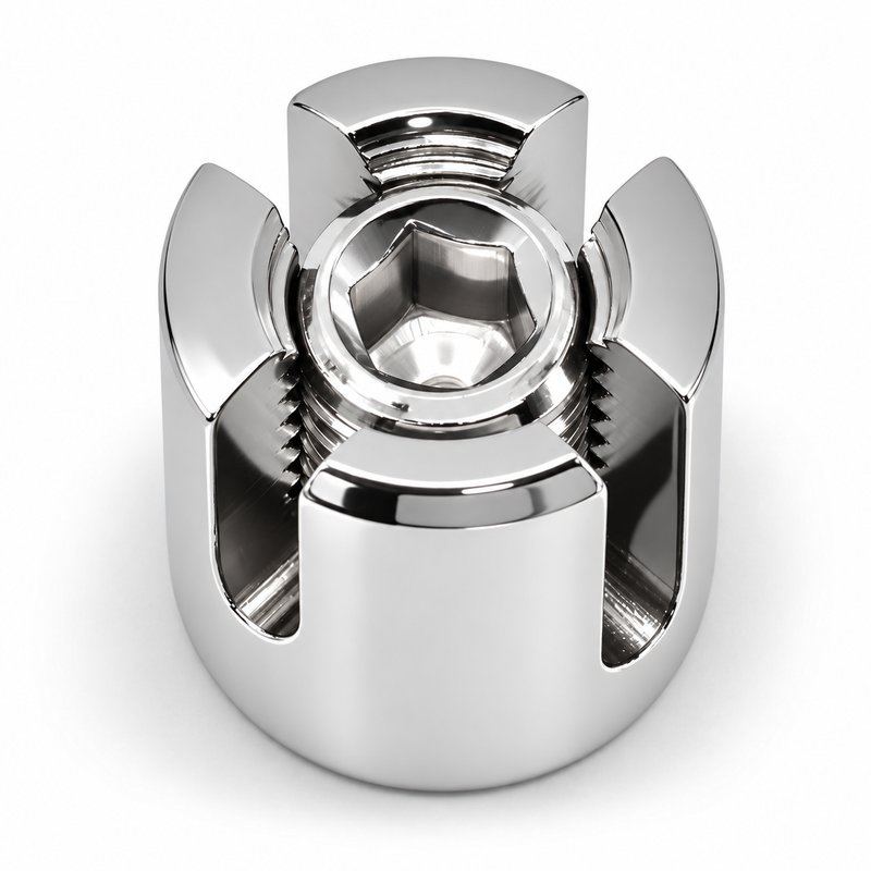 Slotted Cross Wire Rope Clamp — Polished silver appearance