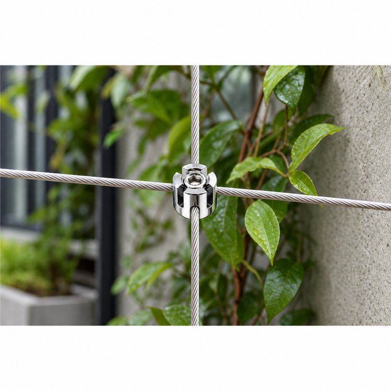 Slotted Cross Wire Rope Clamp — Polished silver appearance