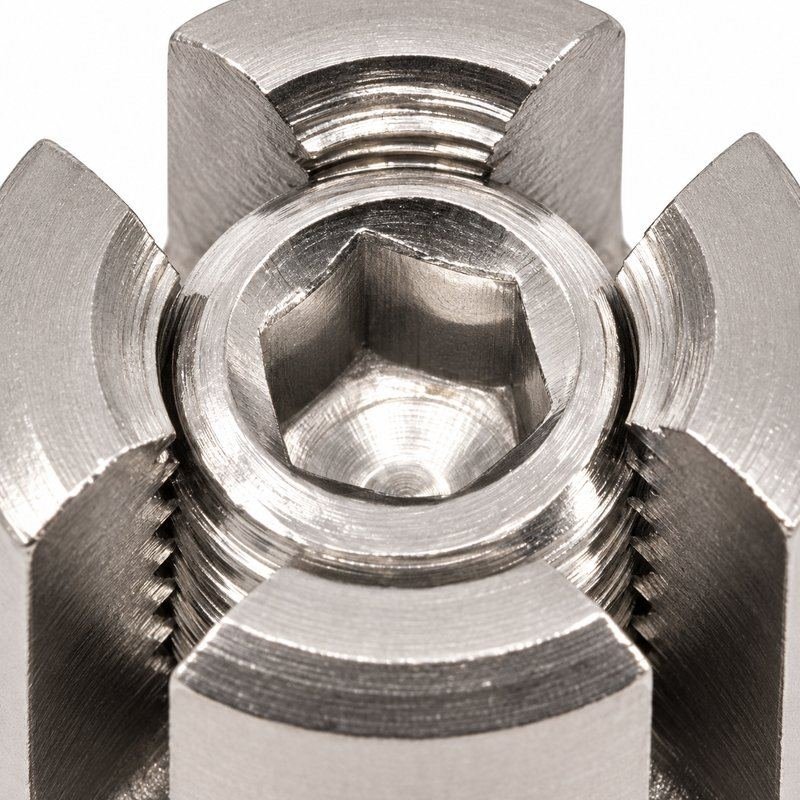 Slotted Cross Wire Rope Clamp — Satin silver appearance