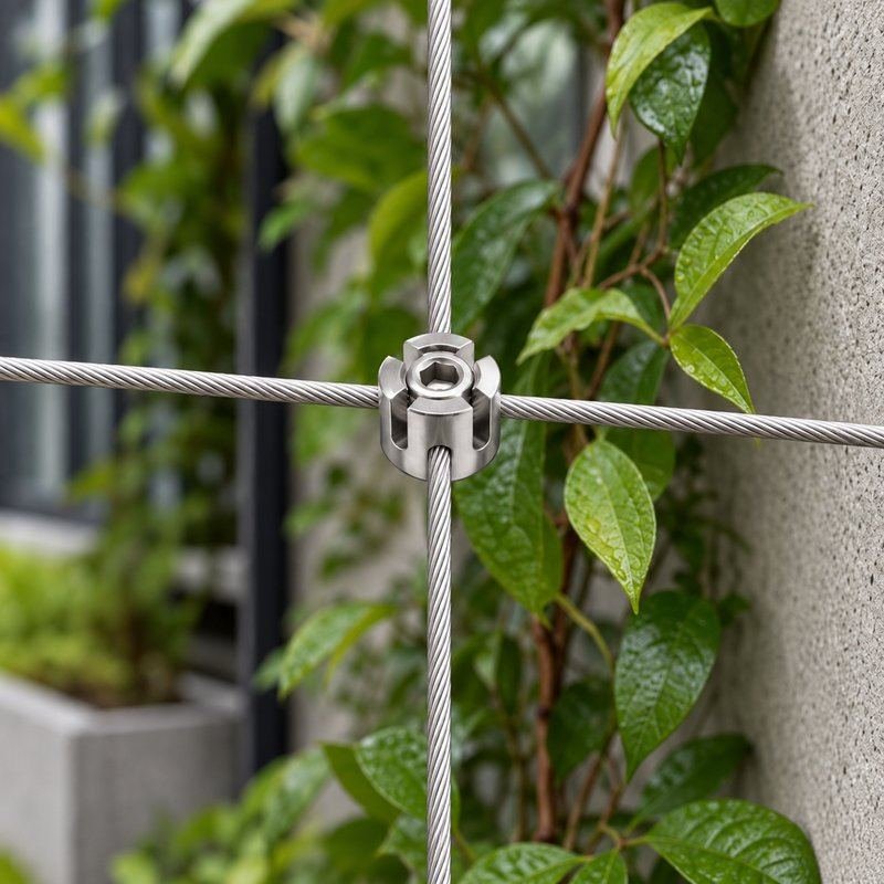 Slotted Cross Wire Rope Clamp — Satin silver appearance