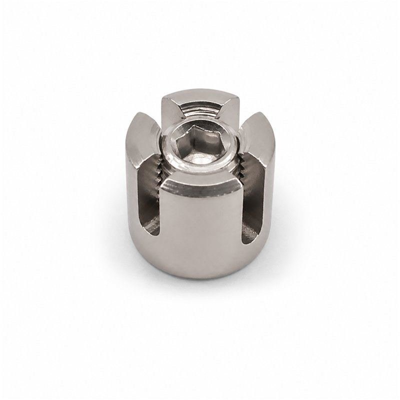 Slotted Cross Wire Rope Clamp — Silver appearance