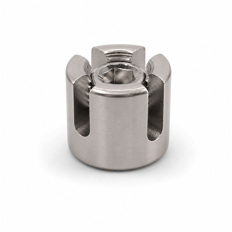 Slotted Cross Wire Rope Clamp — Silver appearance