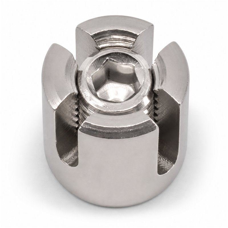 Slotted Cross Wire Rope Clamp — Silver appearance