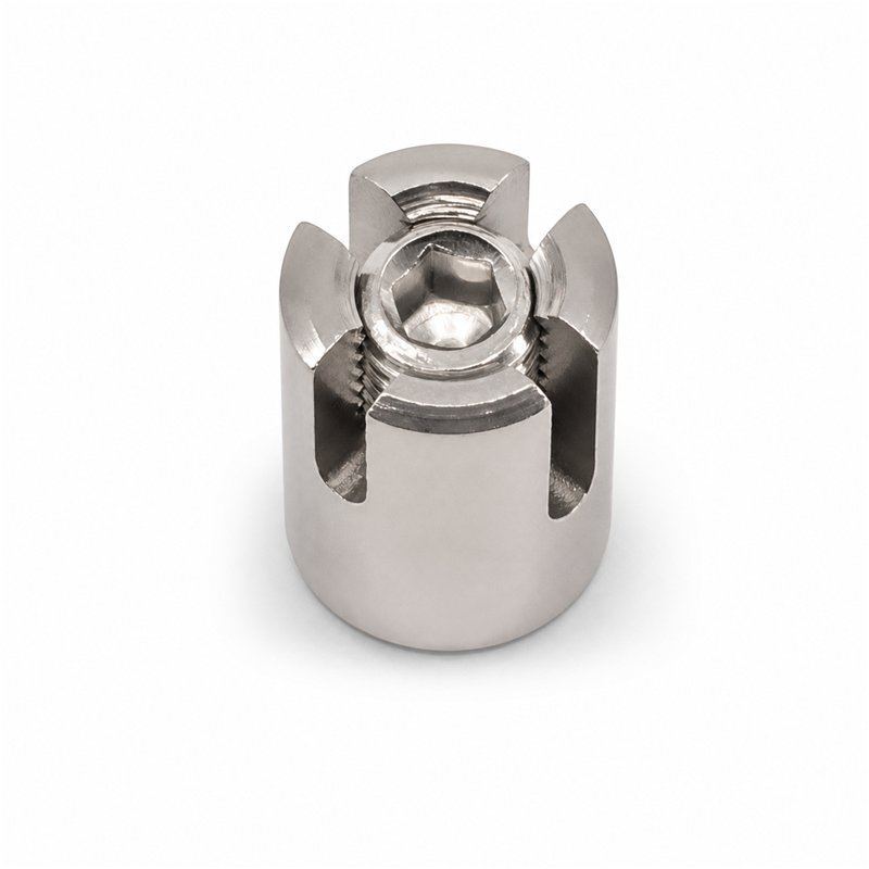 Slotted Cross Wire Rope Clamp — Silver appearance