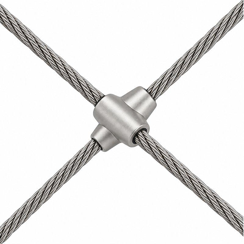 Standoff Mounted Cable Mesh Panel — Matte silver appearance