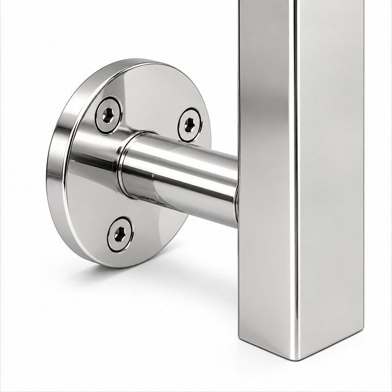Standoff Mounted Cable Mesh Panel — Polished silver appearance