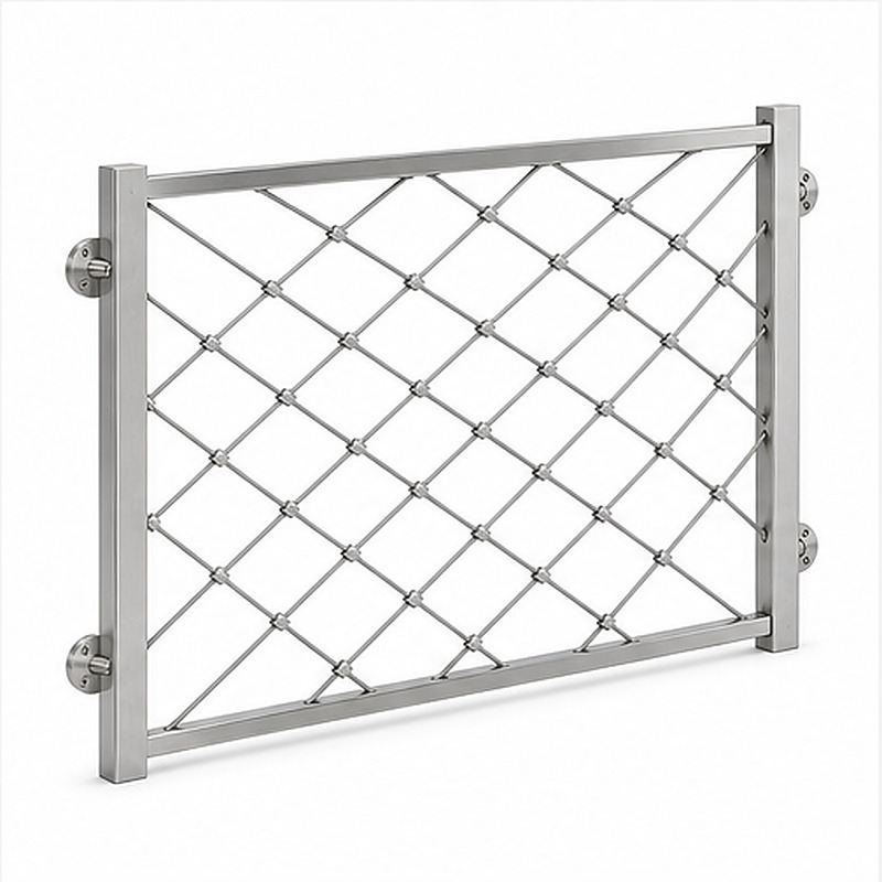 Standoff Mounted Cable Mesh Panel — Silver appearance