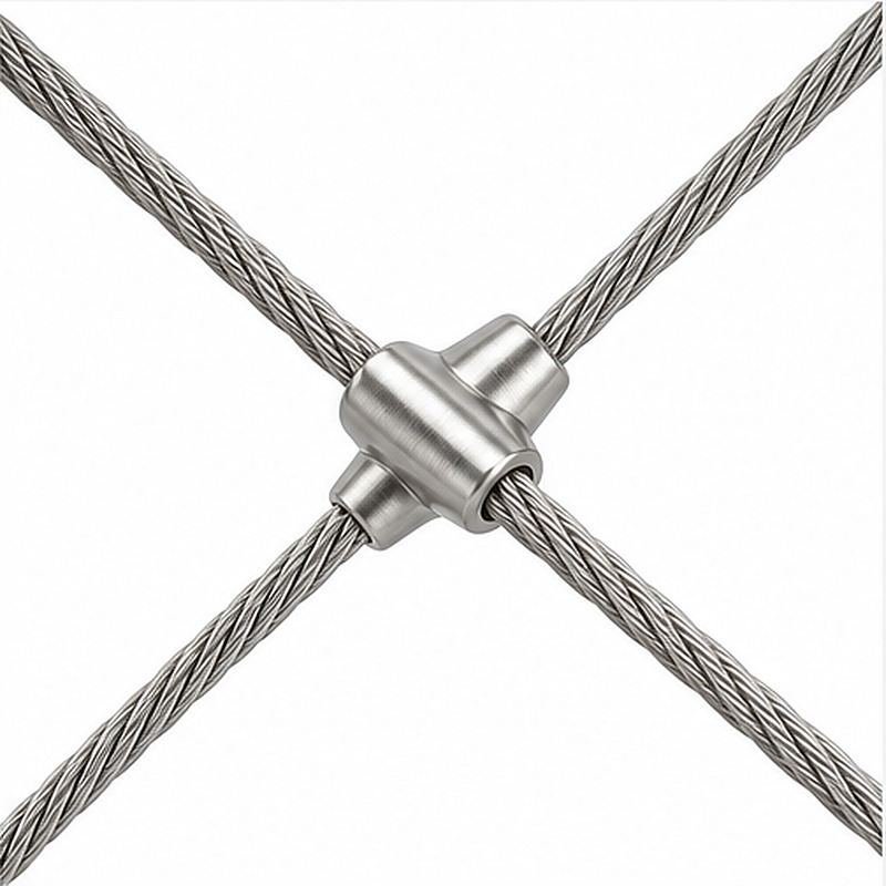 Standoff Mounted Cable Mesh Panel — Silver appearance