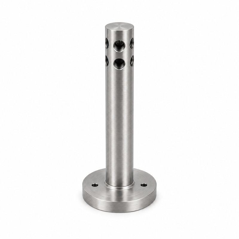 Straight Multiport Cable Support — Fine brushed silver appearance