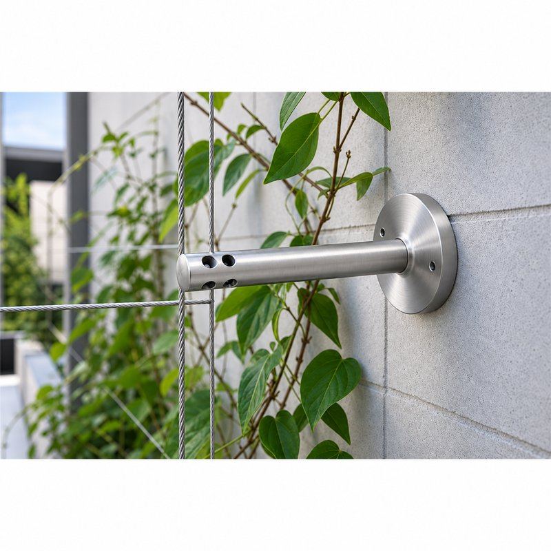 Straight Multiport Cable Support — Fine brushed silver appearance