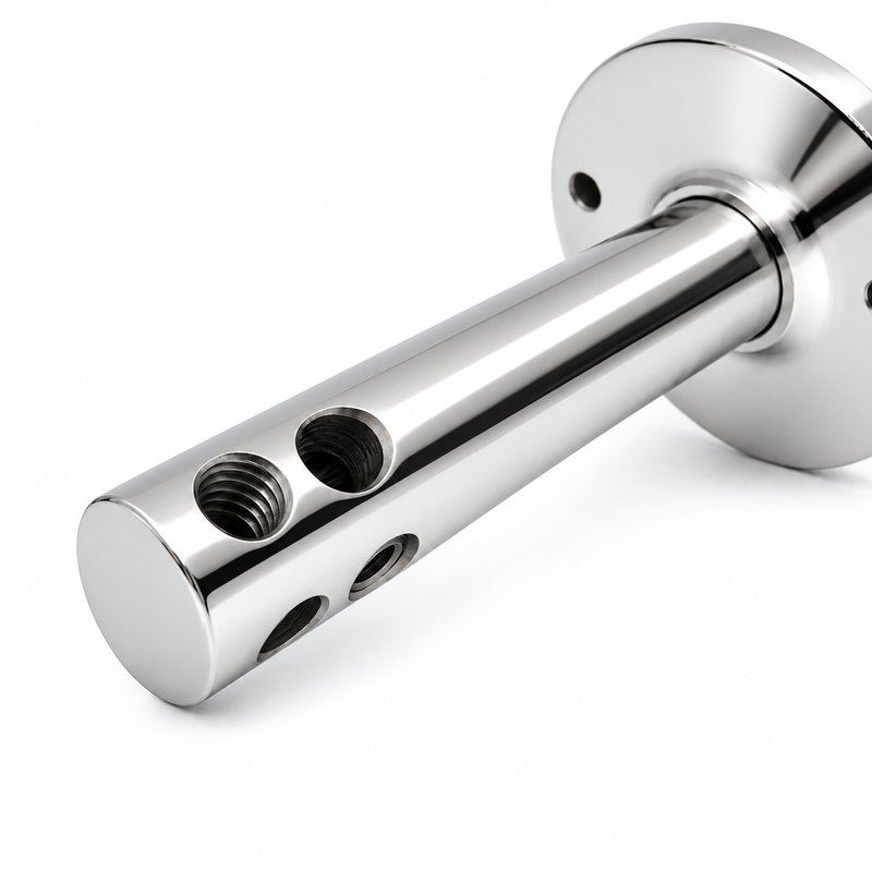 Straight Multiport Cable Support — Polished silver appearance