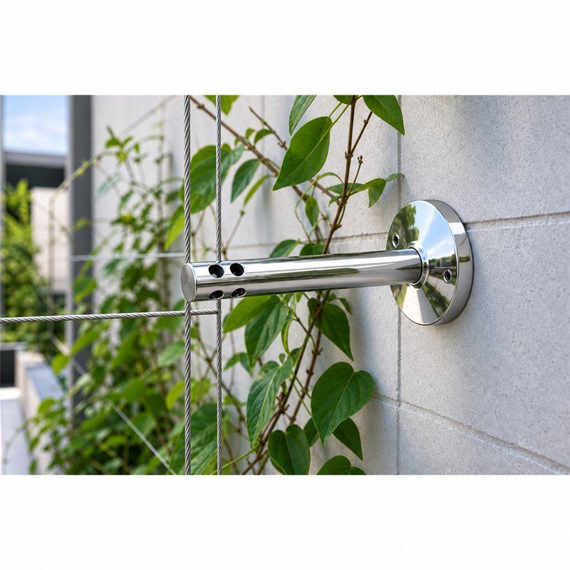 Straight Multiport Cable Support — Polished silver appearance