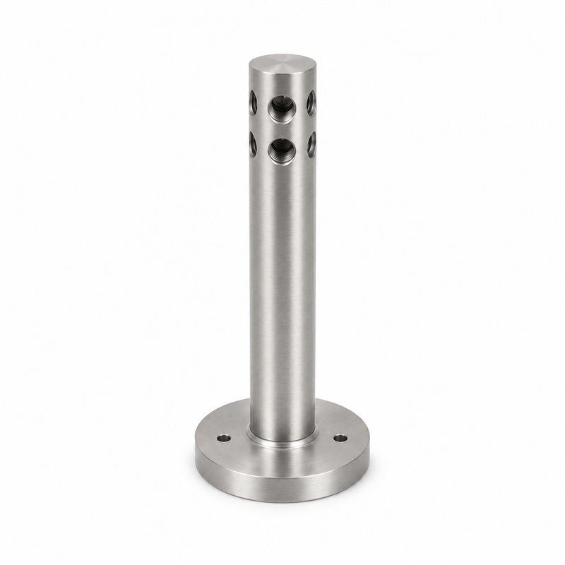 Straight Multiport Cable Support — Satin silver appearance