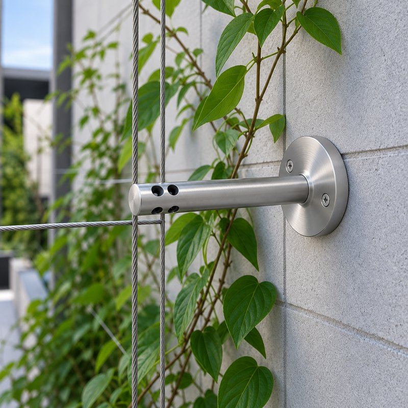 Straight Multiport Cable Support — Satin silver appearance