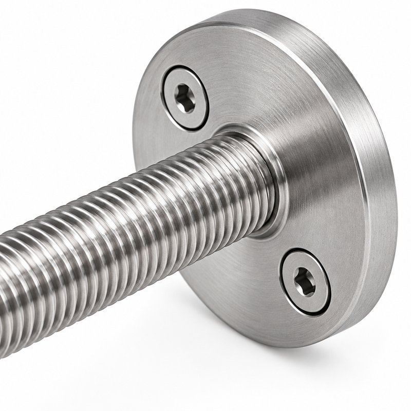 Threaded Stud Cable Eye Anchor — Matte silver appearance