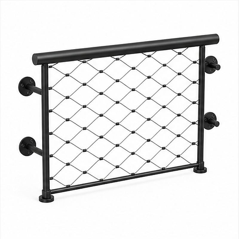 Tubular Rail Cable Mesh Panel — Black appearance