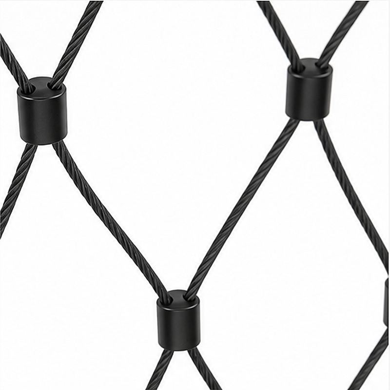 Tubular Rail Cable Mesh Panel — Black appearance