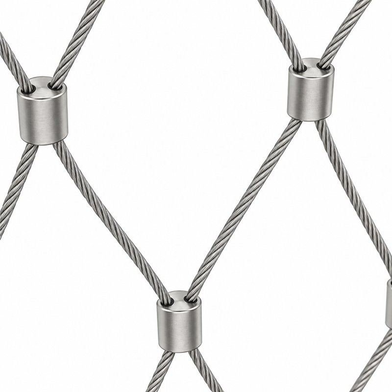 Tubular Rail Cable Mesh Panel — Matte silver appearance