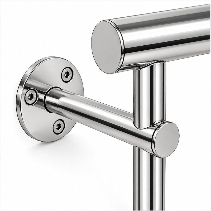 Tubular Rail Cable Mesh Panel — Polished silver appearance