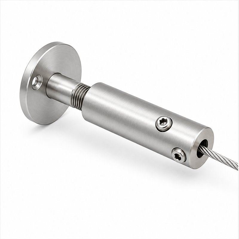 Wall Mounted Cable Tensioner — Fine brushed silver appearance