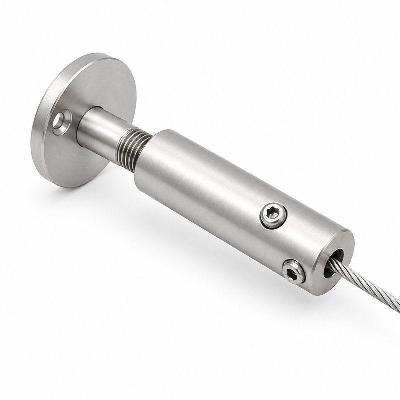 Wall Mounted Cable Tensioner — Matte silver appearance
