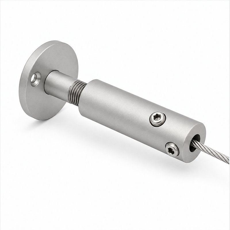Wall Mounted Cable Tensioner — Matte silver appearance