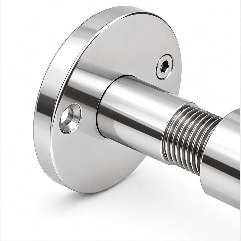 Wall Mounted Cable Tensioner — Polished silver appearance
